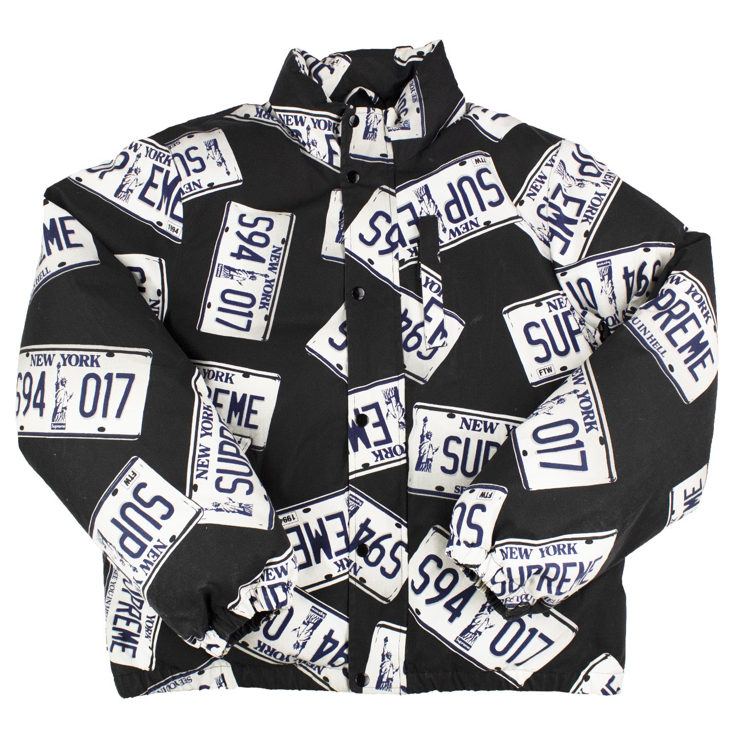 Supreme License Plate Puffy Jacket - Magic Wardrobe