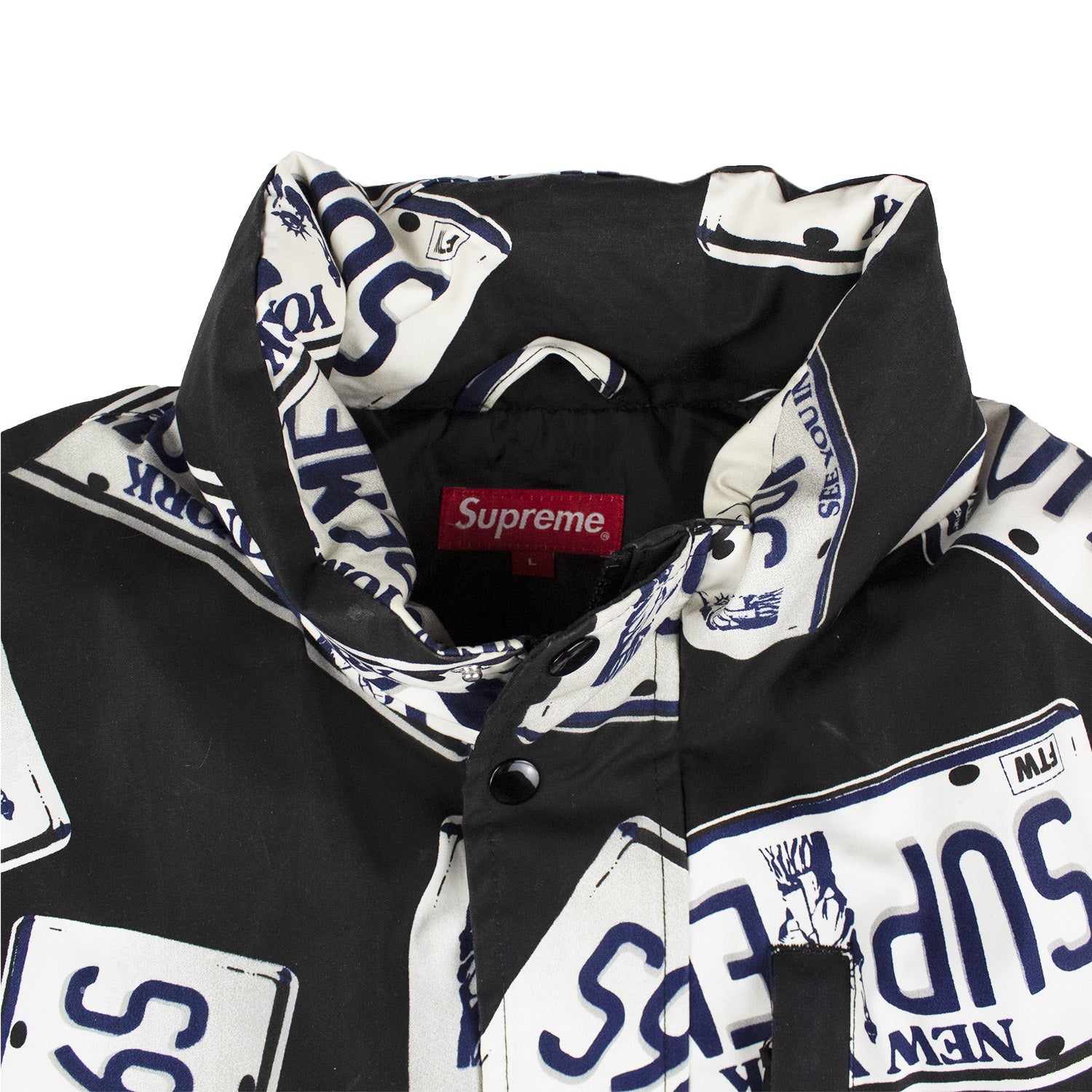 Supreme License Plate Puffy Jacket - Magic Wardrobe